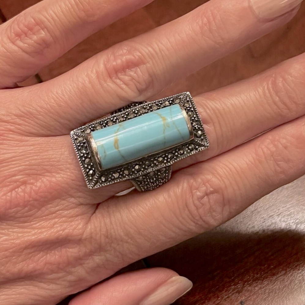 Vintage Sterling Silver 925 Silver Turquoise Ring 25$